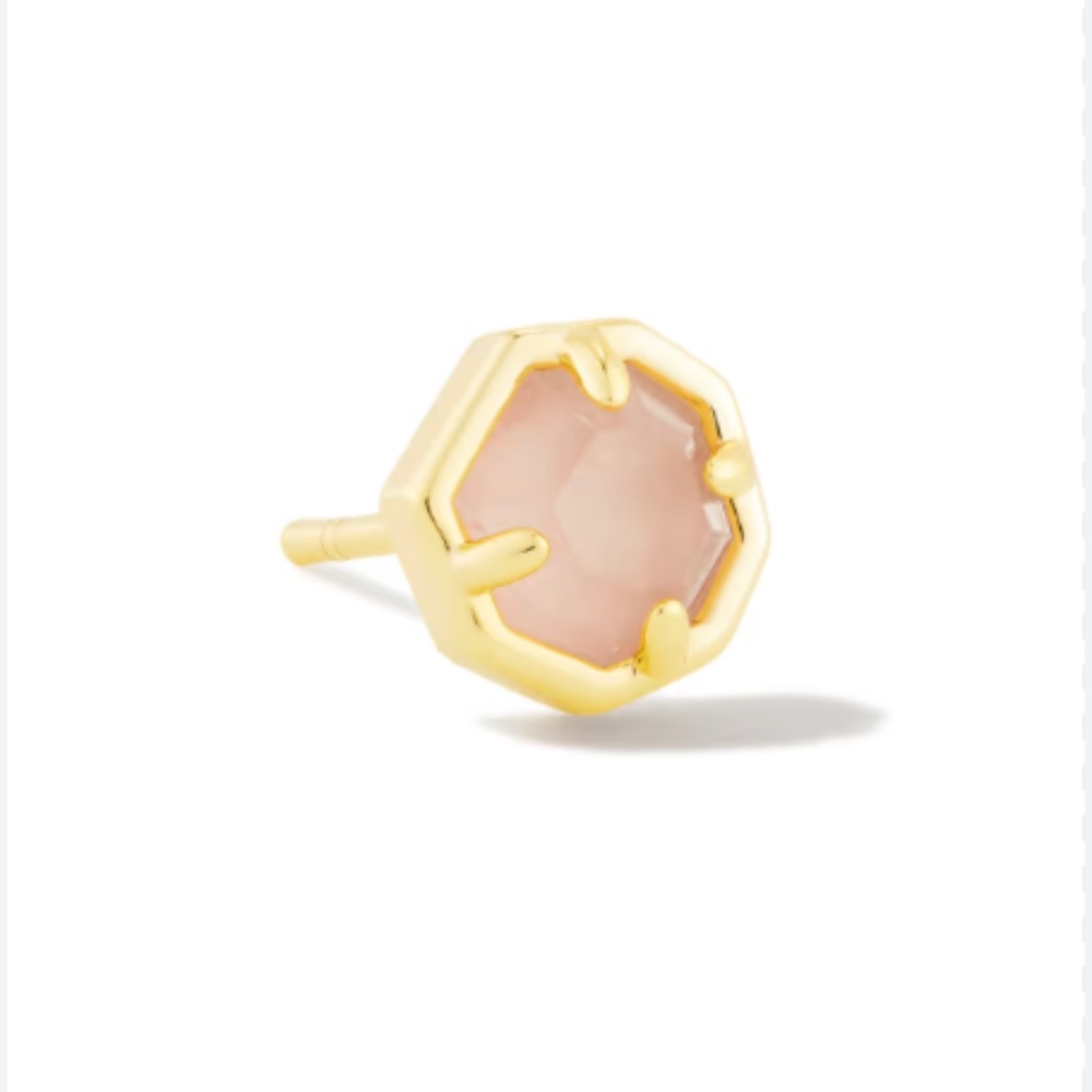 Kendra Scott Nola Gold Single Stud Earring in Rose Quartz NWT